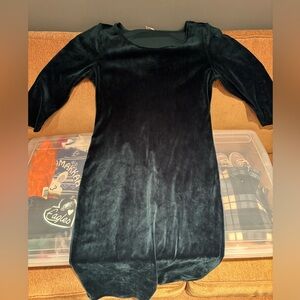 Dark Green Velvet Maternity Dress